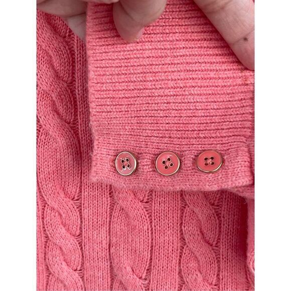 S2 TALBOTS PEACH CABLE KNIT LAMBSWOOL SWEATER SIZE XL‎ - Picture 4 of 8